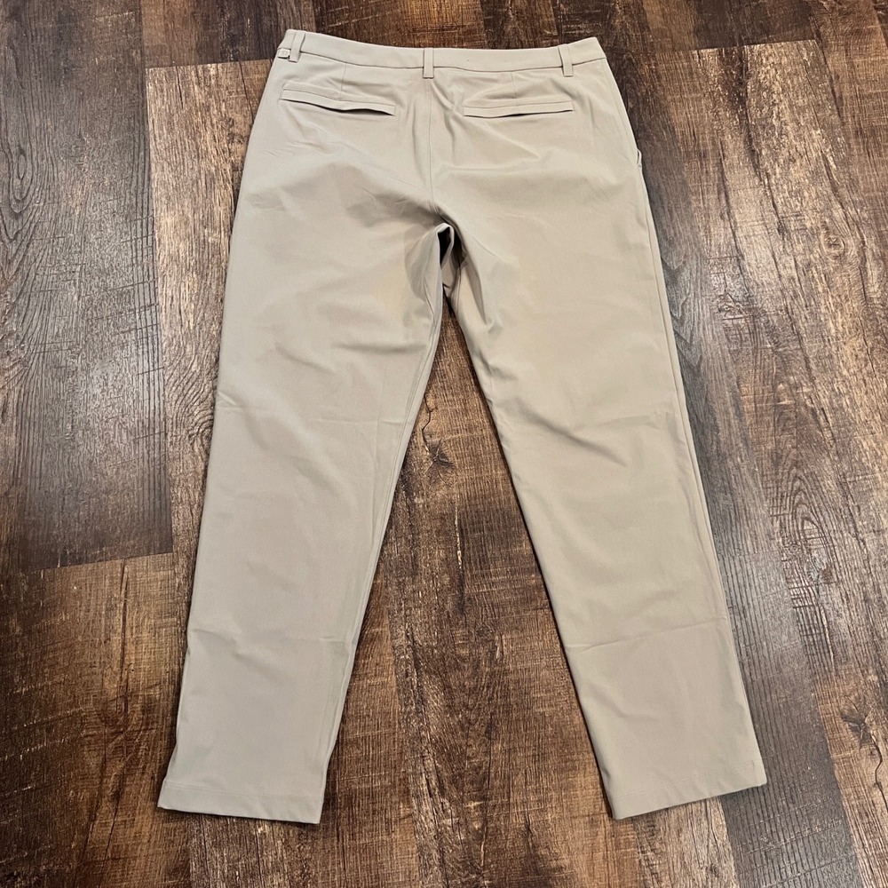 Lululemon ABC Commission Slim-Fit Pant 36 Tan Khaki Warpstreme Chino LM5AO5S - Picture 3 of 7